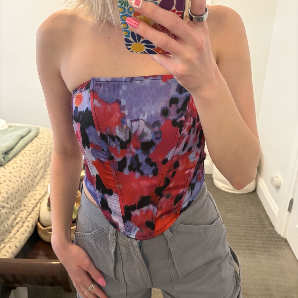 Public Desire Multicolor Strapless Corset Top